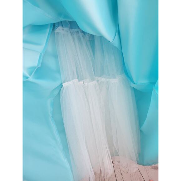 Gunne Sax Jessica McClintock Blue Beaded Evening Dress Women's Size 3/4 - Picture 9 of 16